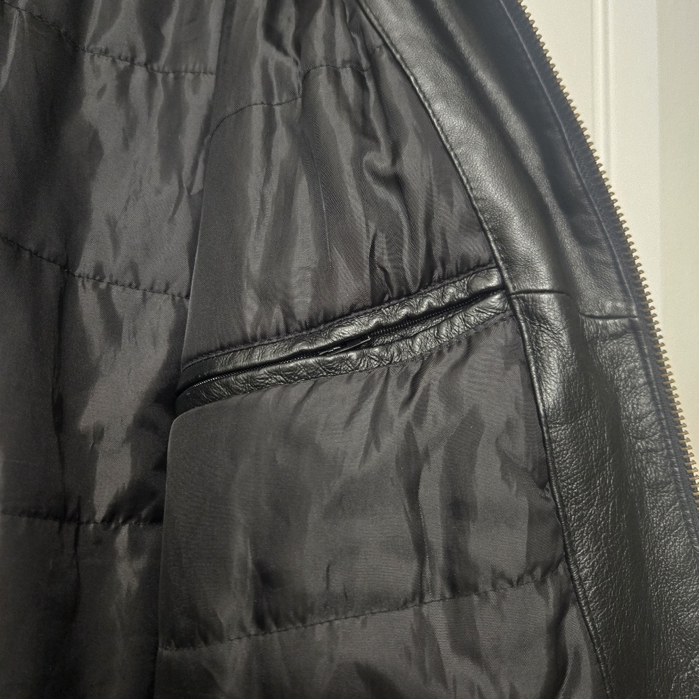 Harbor Bay Genuine Leather Black Biker Outlaw Jacket 4XL Tall - Picture 8 of 11